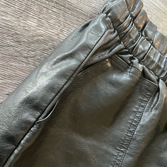 High Waist Black Faux Leather Shorts | Size L/XL - Picture 8 of 8